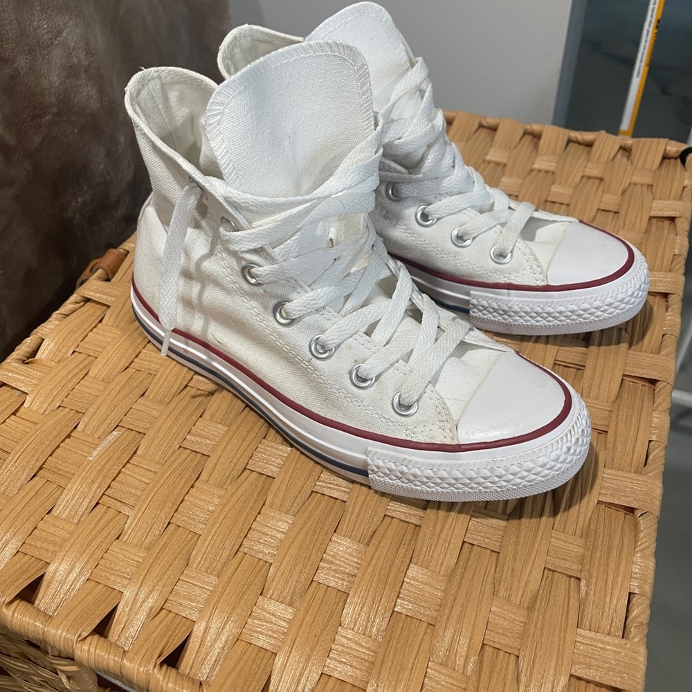 Converse white high tops